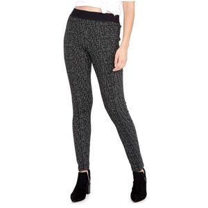RACHEL Rachel Roy Black Printed Jacquard Skinny Leggings M